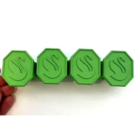 Swarovski 2025 Logo Green Ceramic Napkin Rings Set of 4 New in Box - Picture 3 of 15